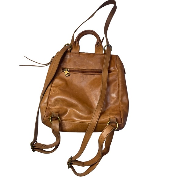The Sak Loyola Tan Embossed Leather Convertible Backpack